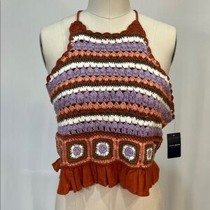 Lucky Brand Rust Textured Blouse